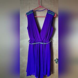 Elegant Purple Sleeveless Dress